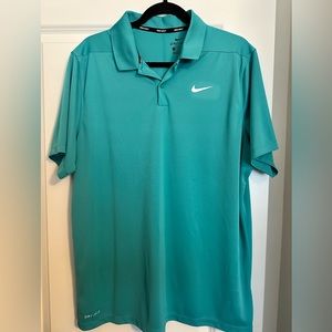 Nike Golf Polo. Size Large. Color Aqua Green. Dri-Fit